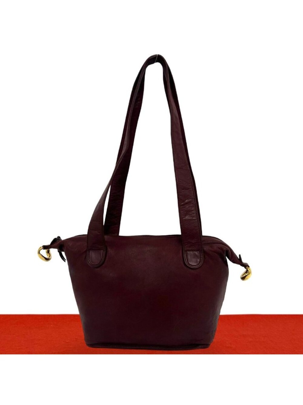 Loewe Vintage Anagram Logo Nappa Leather Shoulder Bag Mini Tote Bordeaux